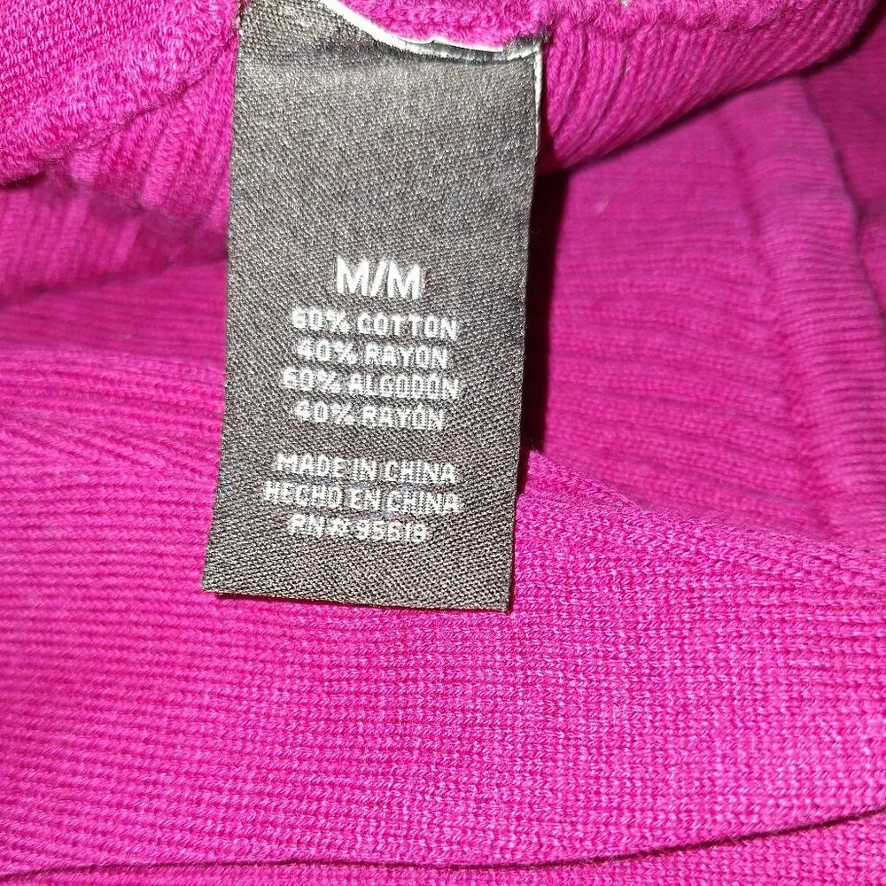 Fever Buttonless Fuchsia Long Sleeve Wrap Cardigan - Picture 8 of 9